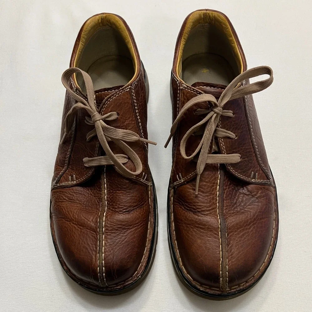 Dr. Martens Y2K Brown Leather Lace‎ Up Chunky Sole Oxford Shoes Men's Size 11